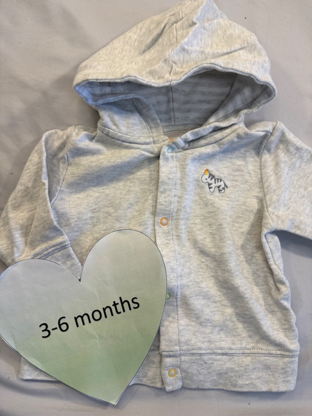 Gymboree - Grey hoodie. Size 3-6 months